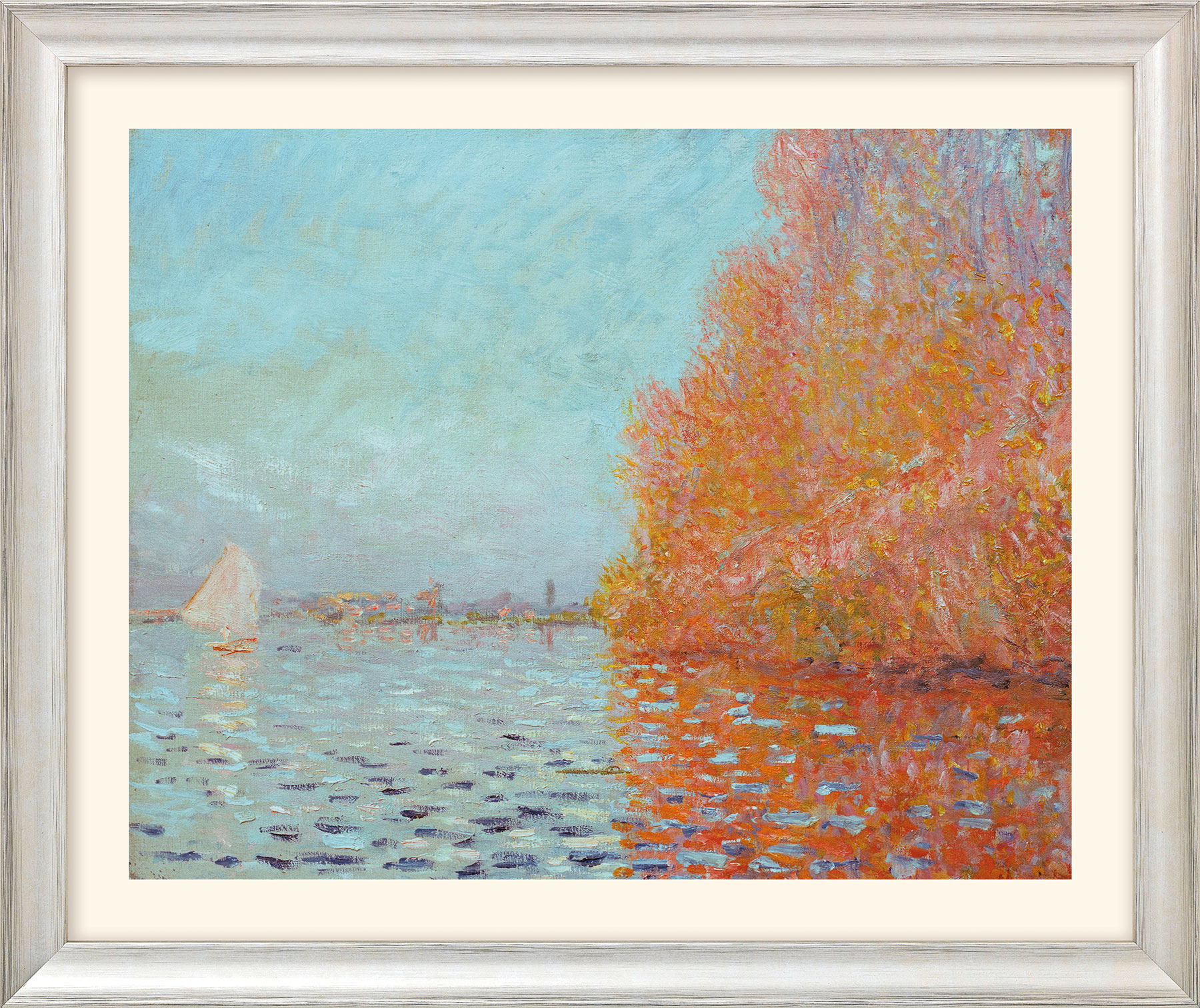 monet argenteuil basin with a single sailboat