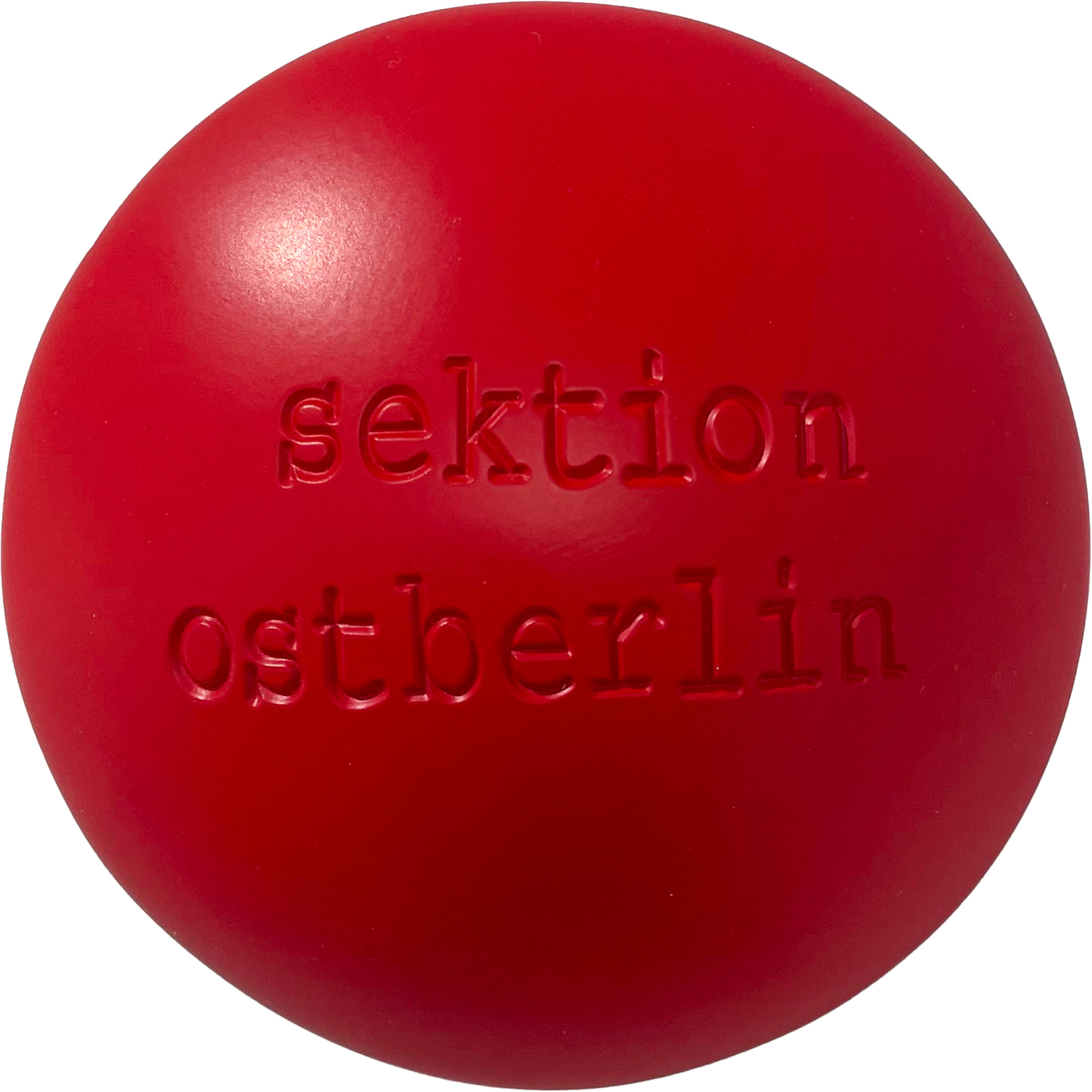 Jan M. Petersen: Skulptur ‚Lovepill (sektion ostberlin) rot‘ (2025) (Unikat)
