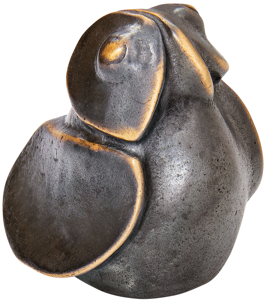 Miniatur-Skulptur "Eule", Bronze von Herbert Fricke