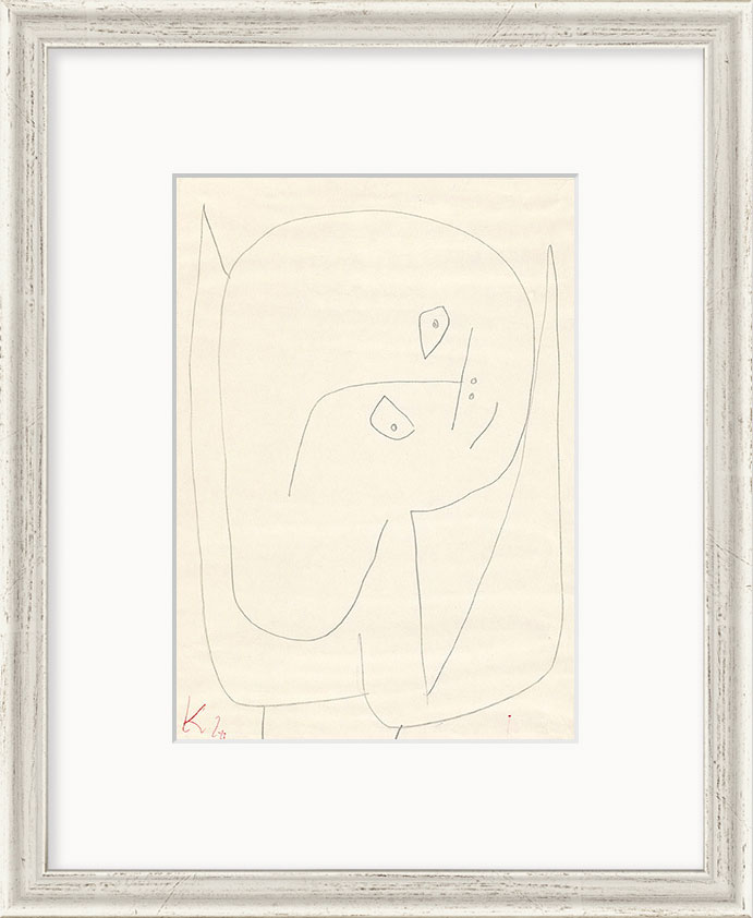 Bild "Engel voller Hoffnung" (1939), gerahmt von Paul Klee