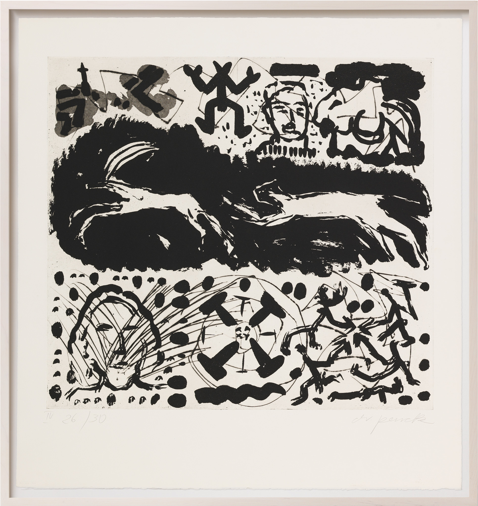 A. R. Penck: Bild ‚Was einem Emigranten durch den Kopf geht – Tafel IV‘ (1987) (Unikat)