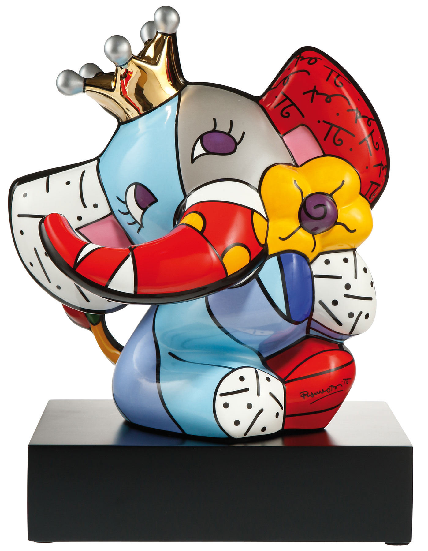 Porzellanskulptur "Spring Elephant", große Version von Romero Britto