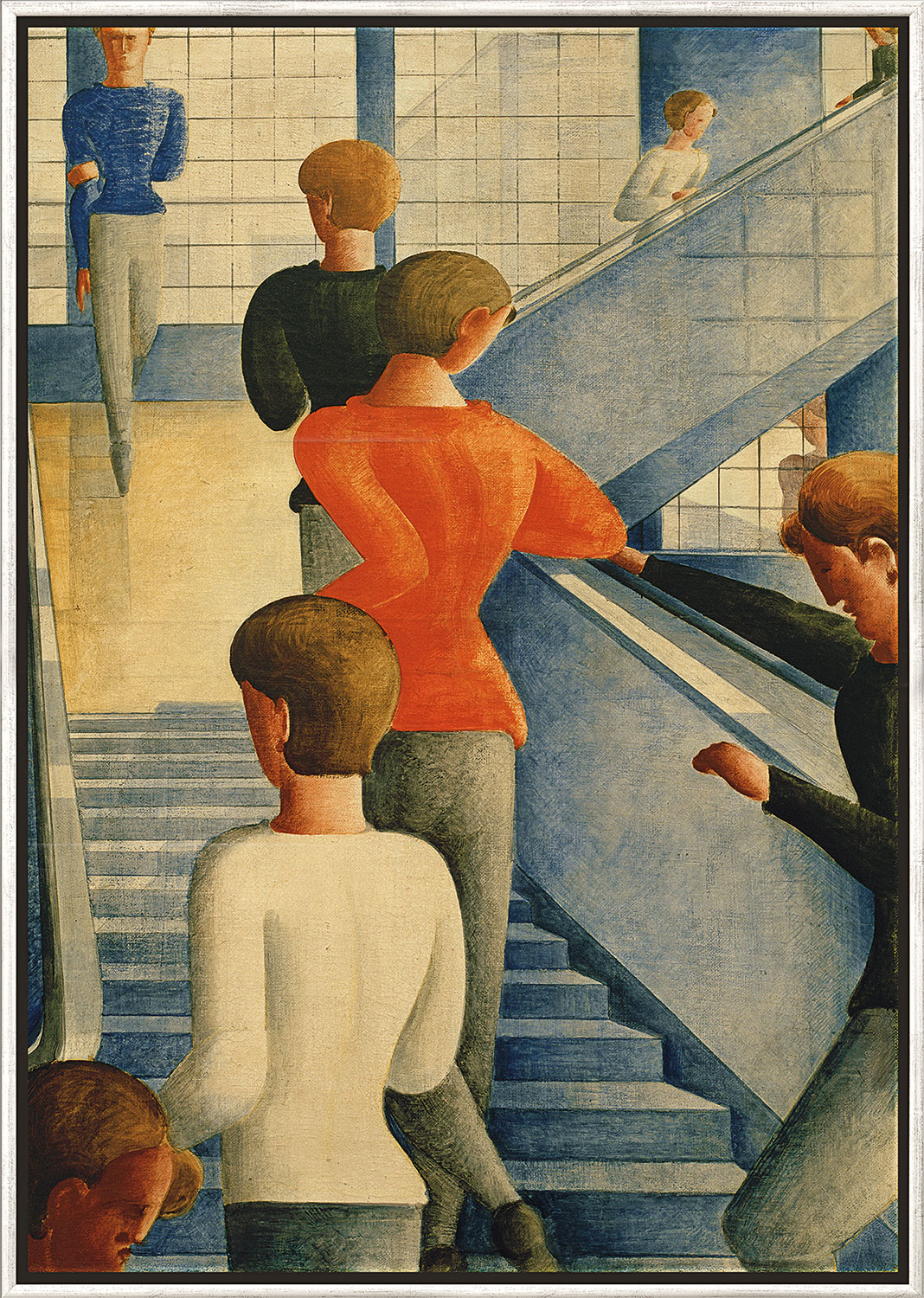 Bild "Bauhaustreppe" (1932), gerahmt von Oskar Schlemmer