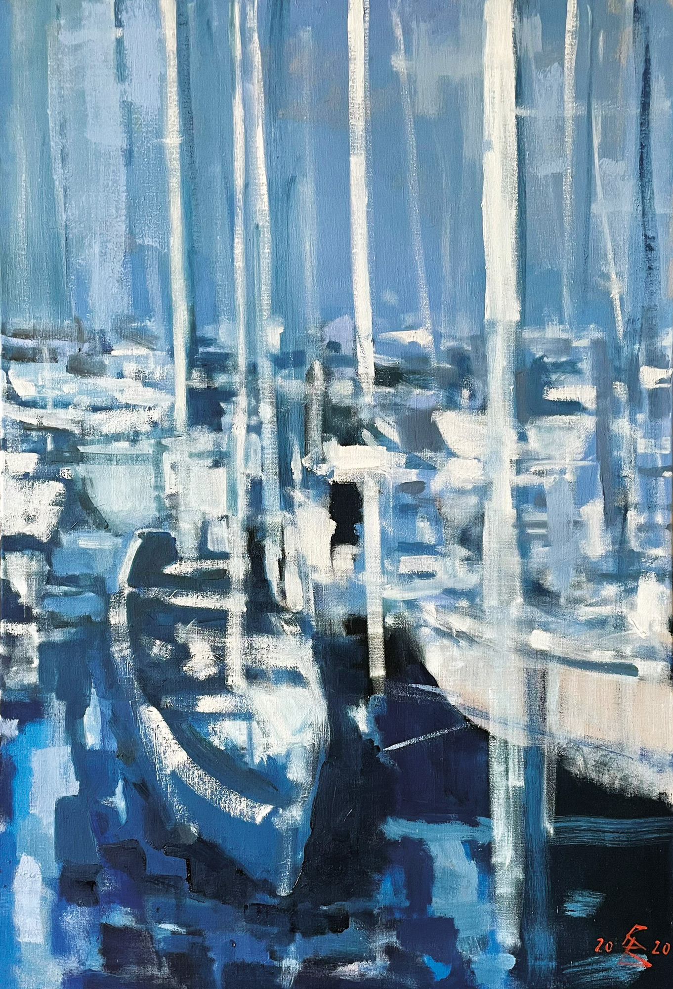 Wolf Bertram Becker: Bild ‚Boote‘ (2020) (Unikat)