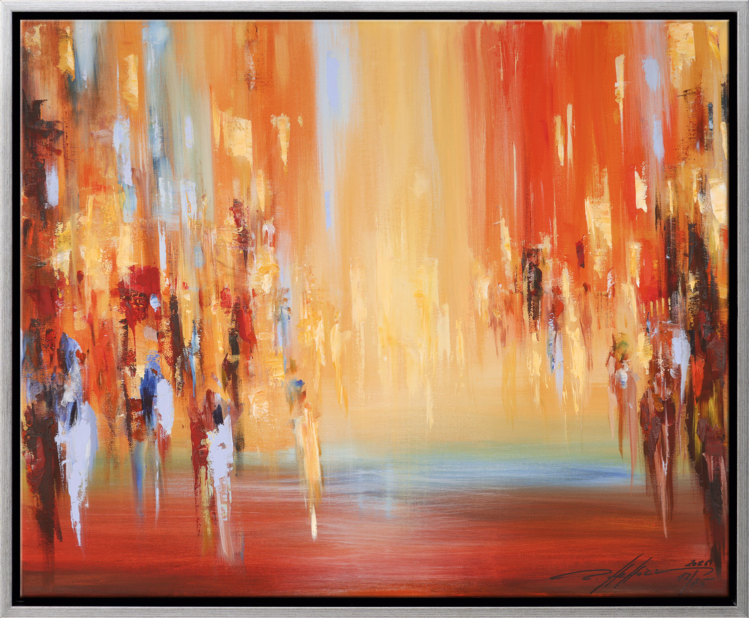 Robert Hettich: Bild ‚Flammen des Miteinanders‘ (2026, serielles Unikat), gerahmt