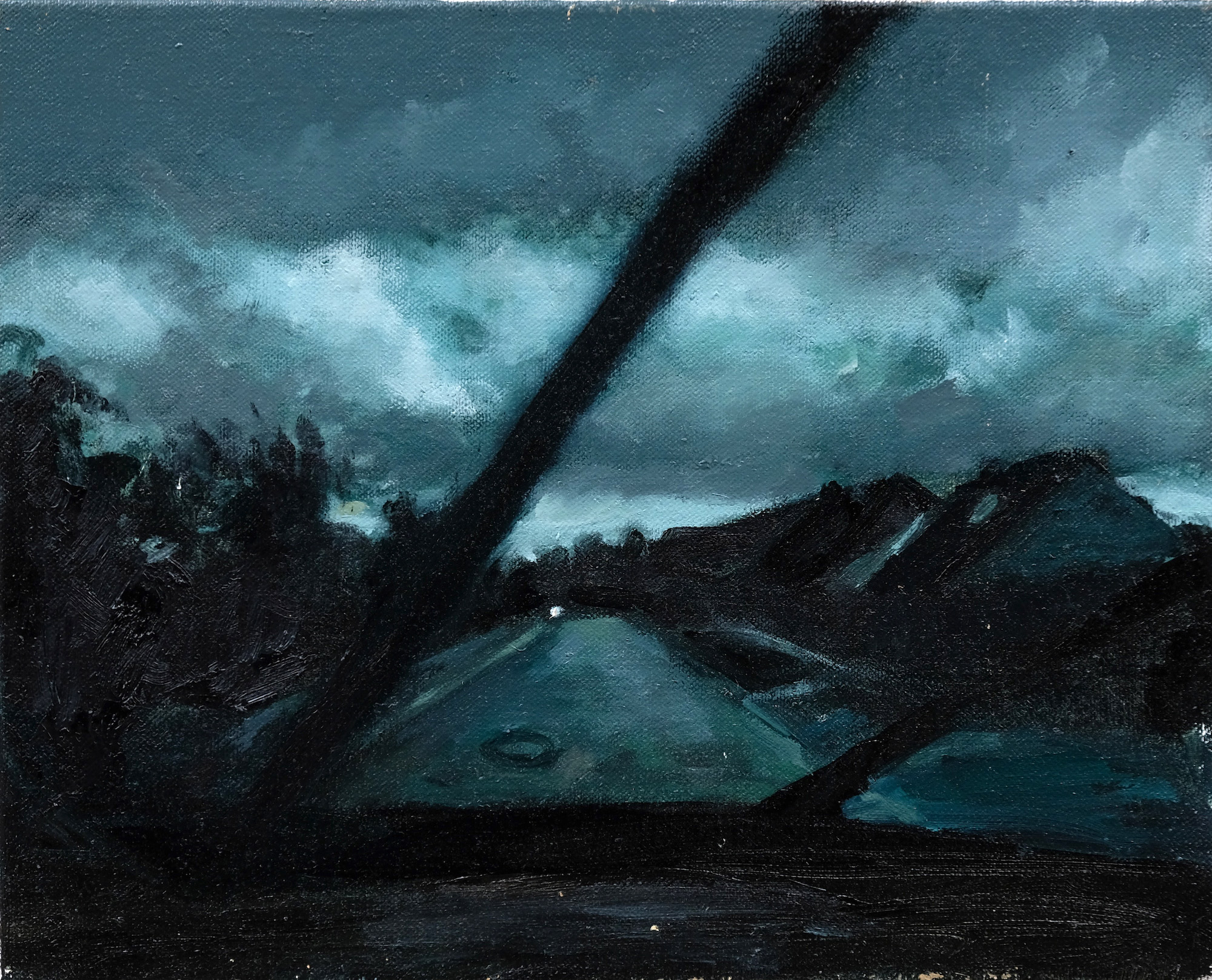 Lutz Friedel: Bild ‚Chaussee im Regen, aus dem Auto‘ (2020) (Unikat)