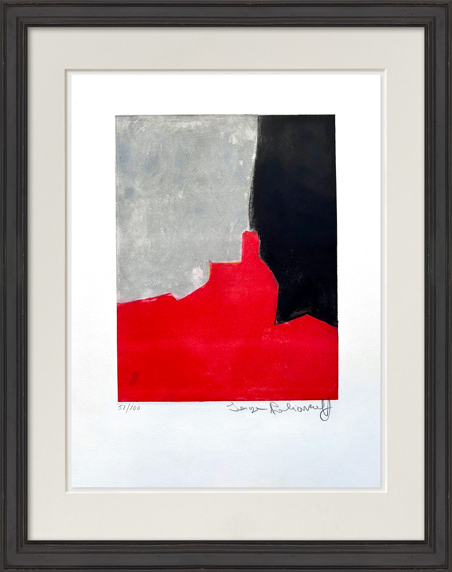 Serge Poliakoff: Bild ‚Composition rouge, grise et noire IV‘ (1959)