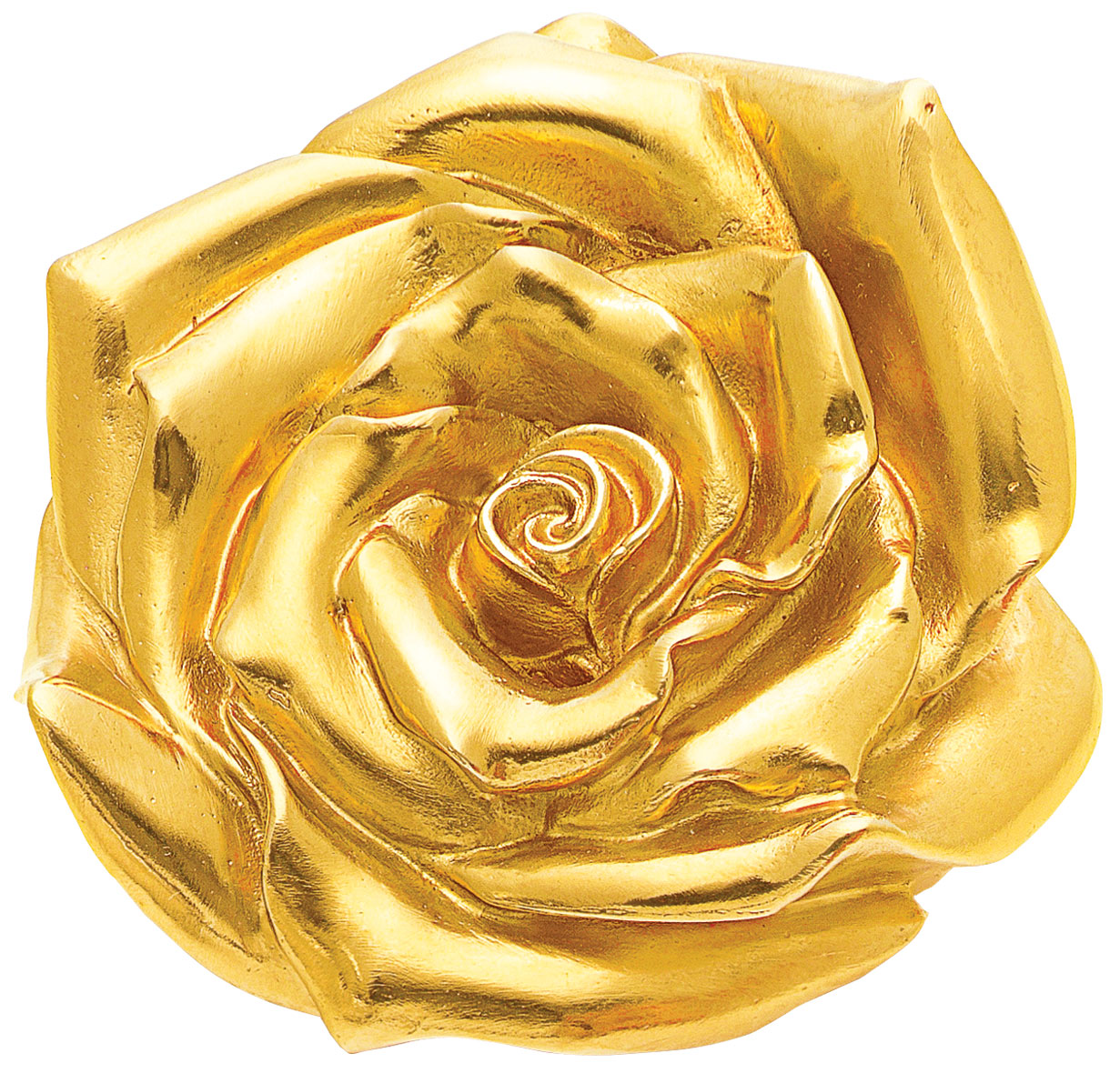 Sculpture "Rose" (2012), yellow gold-plated version by Ottmar Hörl