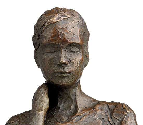 Skulptur "Besinnung", Bronze von Valerie Otte