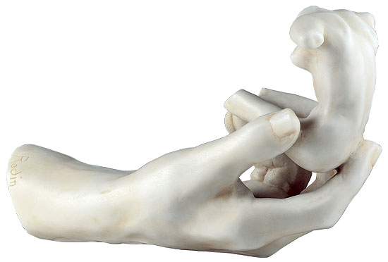 Skulptur "Die Hand Gottes" (1917), Version in Kunstmarmor von Auguste Rodin