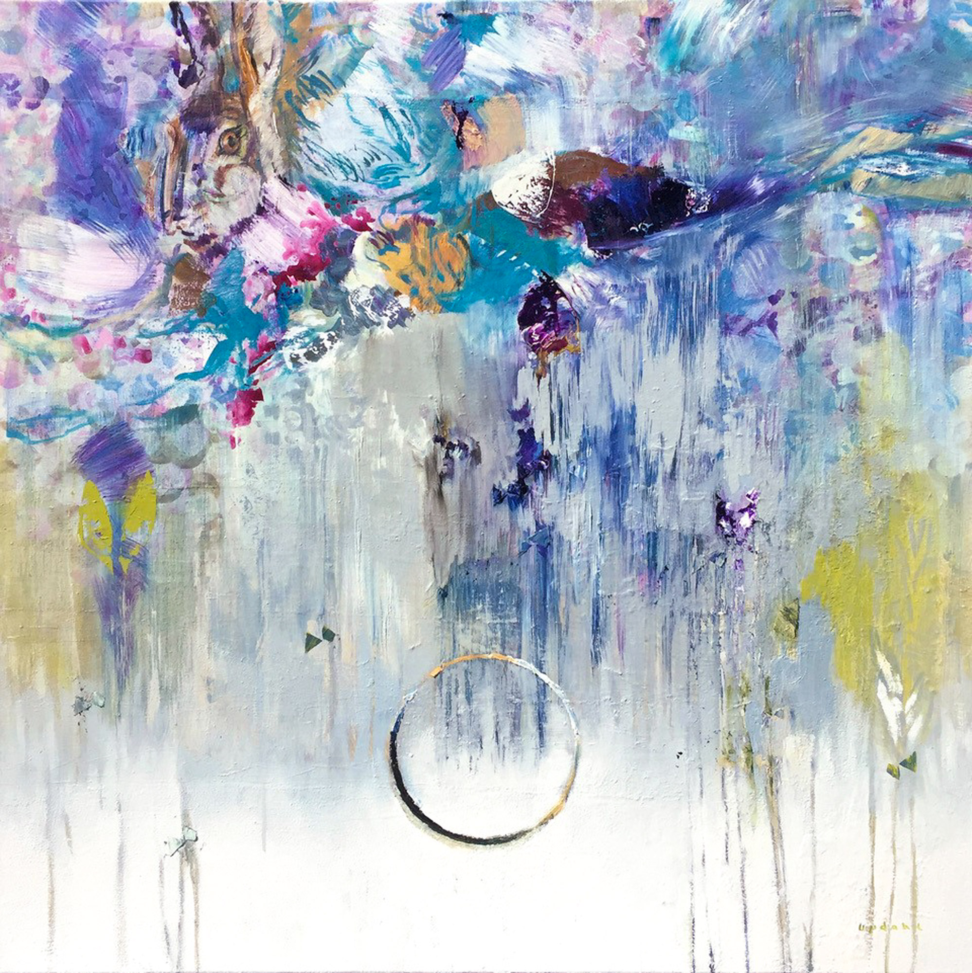 Simone Opdahl: Bild ‚Seerosenschwimmer I‘ (2018) (Unikat)