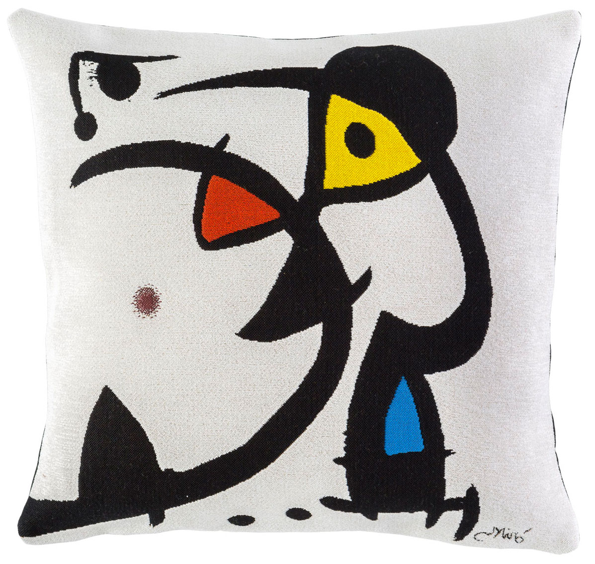 Kissenhülle "Zwei Personen und ein Vogel" (1976) von Joan Miró