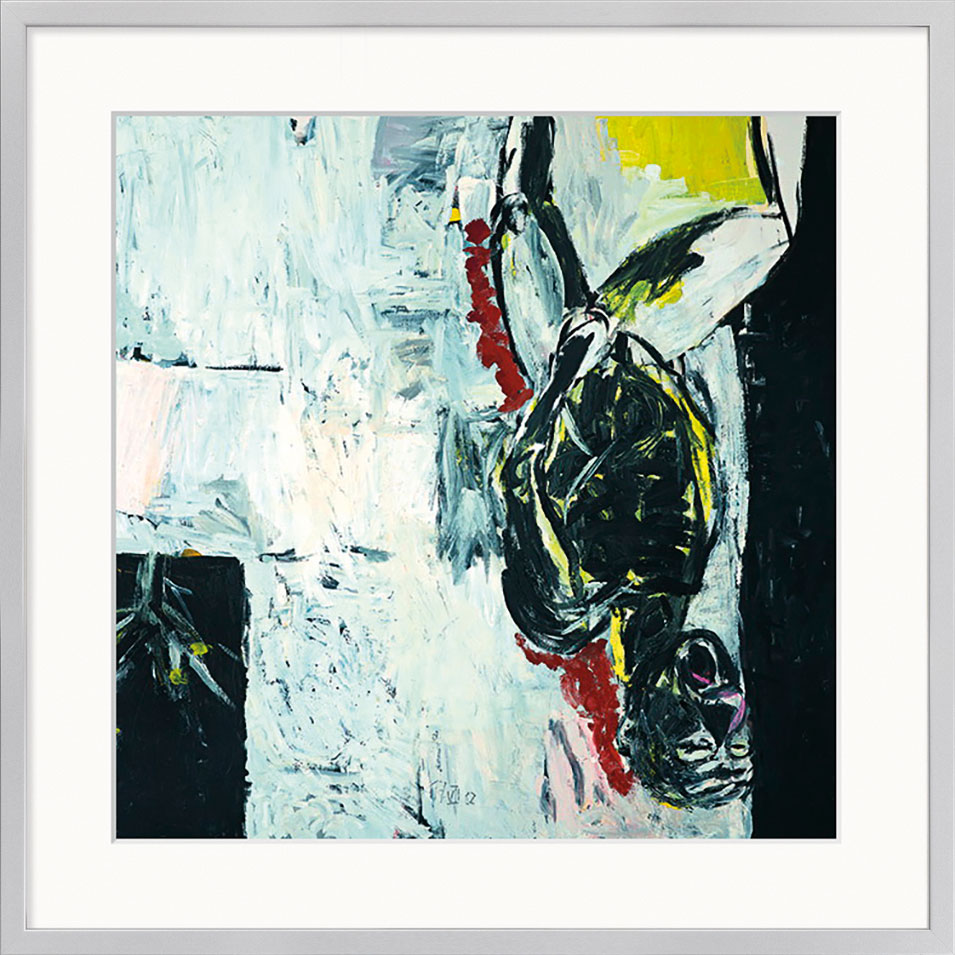 Bild "Weg vom Fenster" (1982), gerahmt von Baselitz