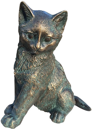Gartenskulptur "Junges Kätzchen", Bronze