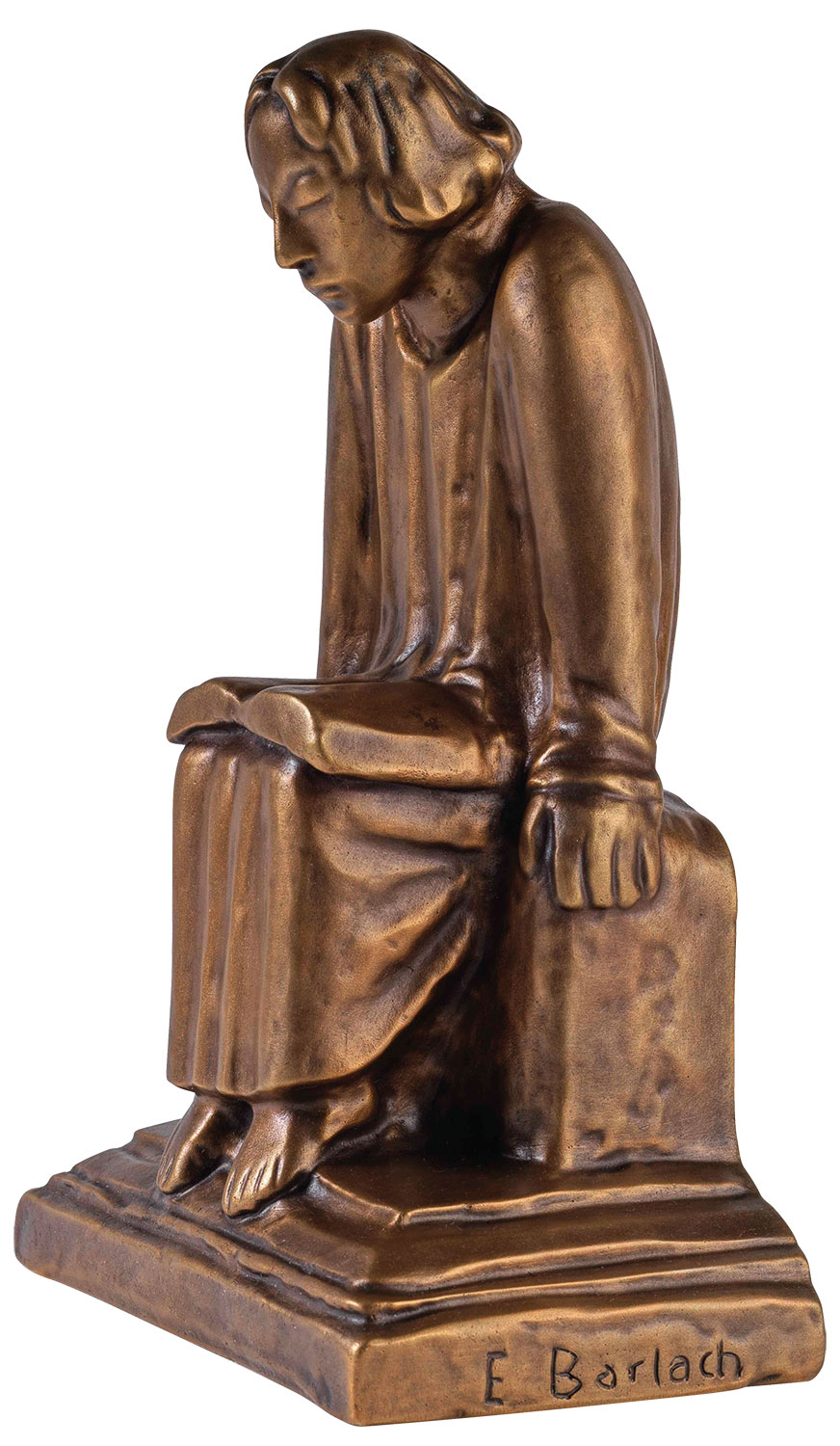 Skulptur "Lesender Klosterschüler" (1930), Reduktion in Bronze von Ernst Barlach
