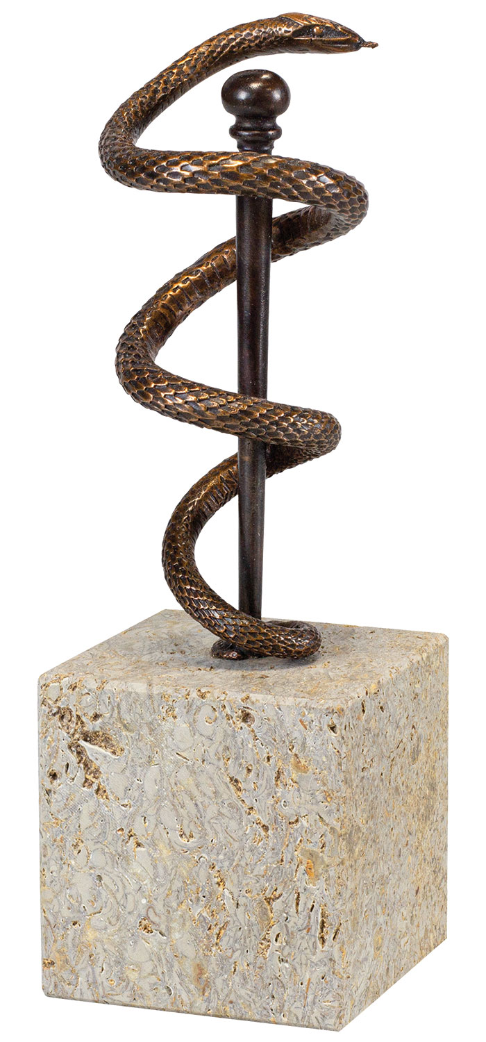 Skulptur "Äskulapnatter", Metallguss