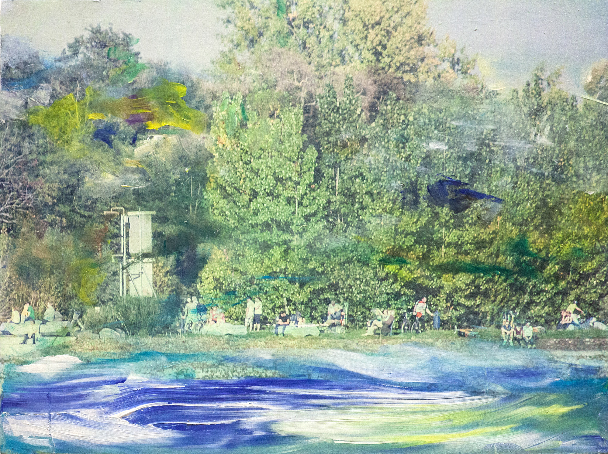 Patricia Hell: Bild ‚Sonnenbad (Am Rheinufer)‘ (2020) (Unikat)
