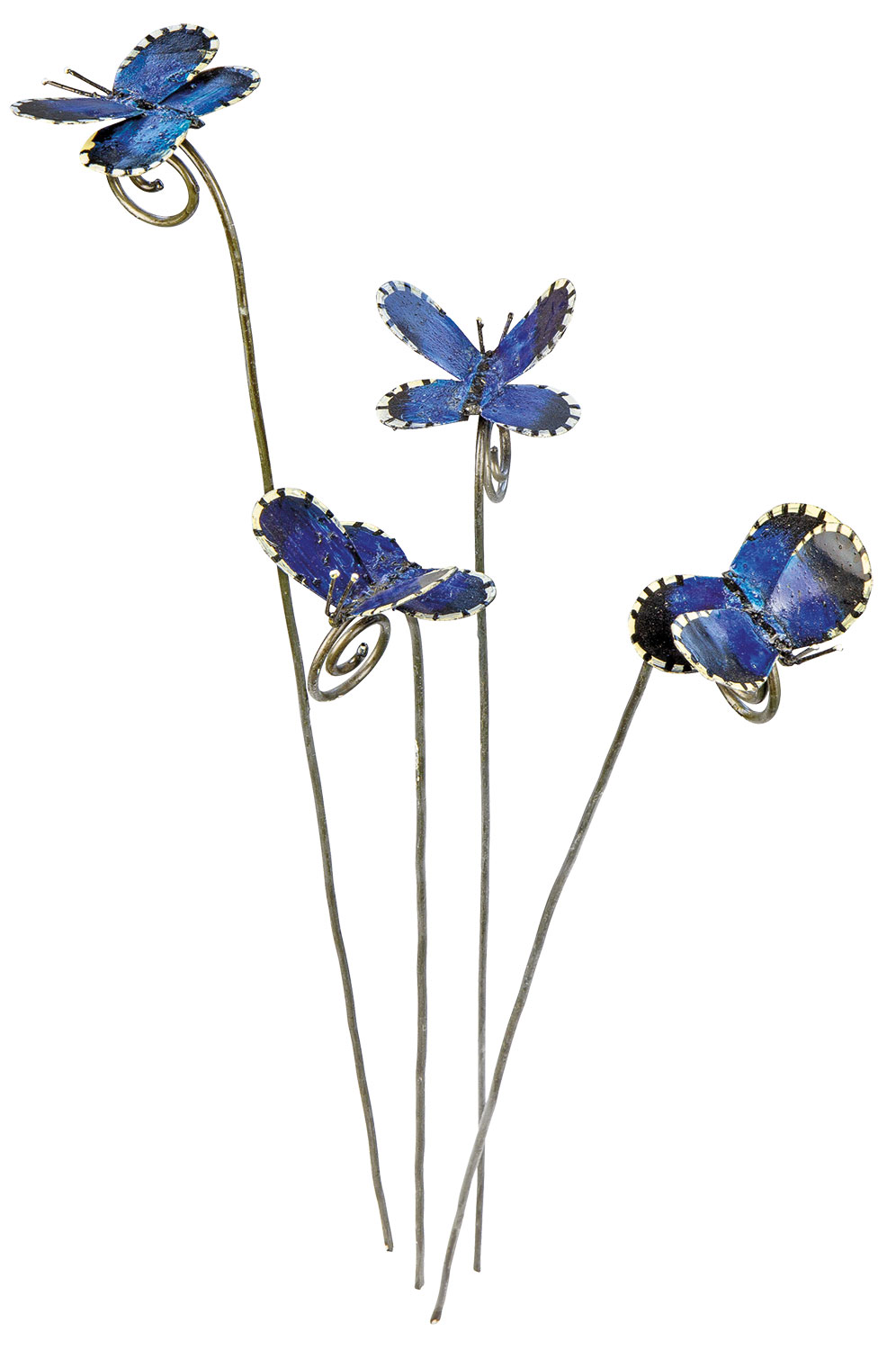 Gartenstecker "Schmetterlinge blau", 4-teilig
