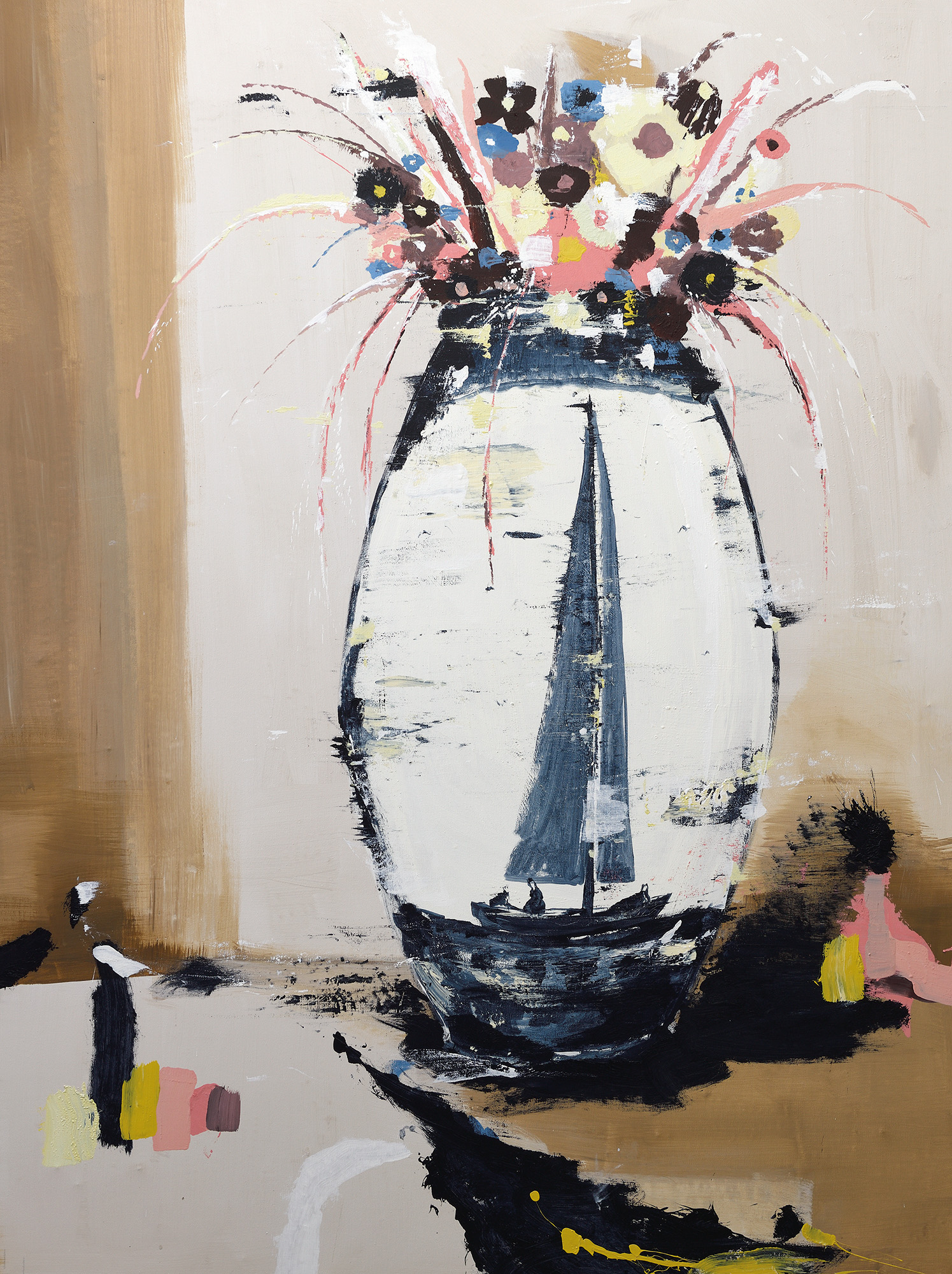 Bild "Vase with Sailors 1" (2022) (Unikat) von Lars Teichmann