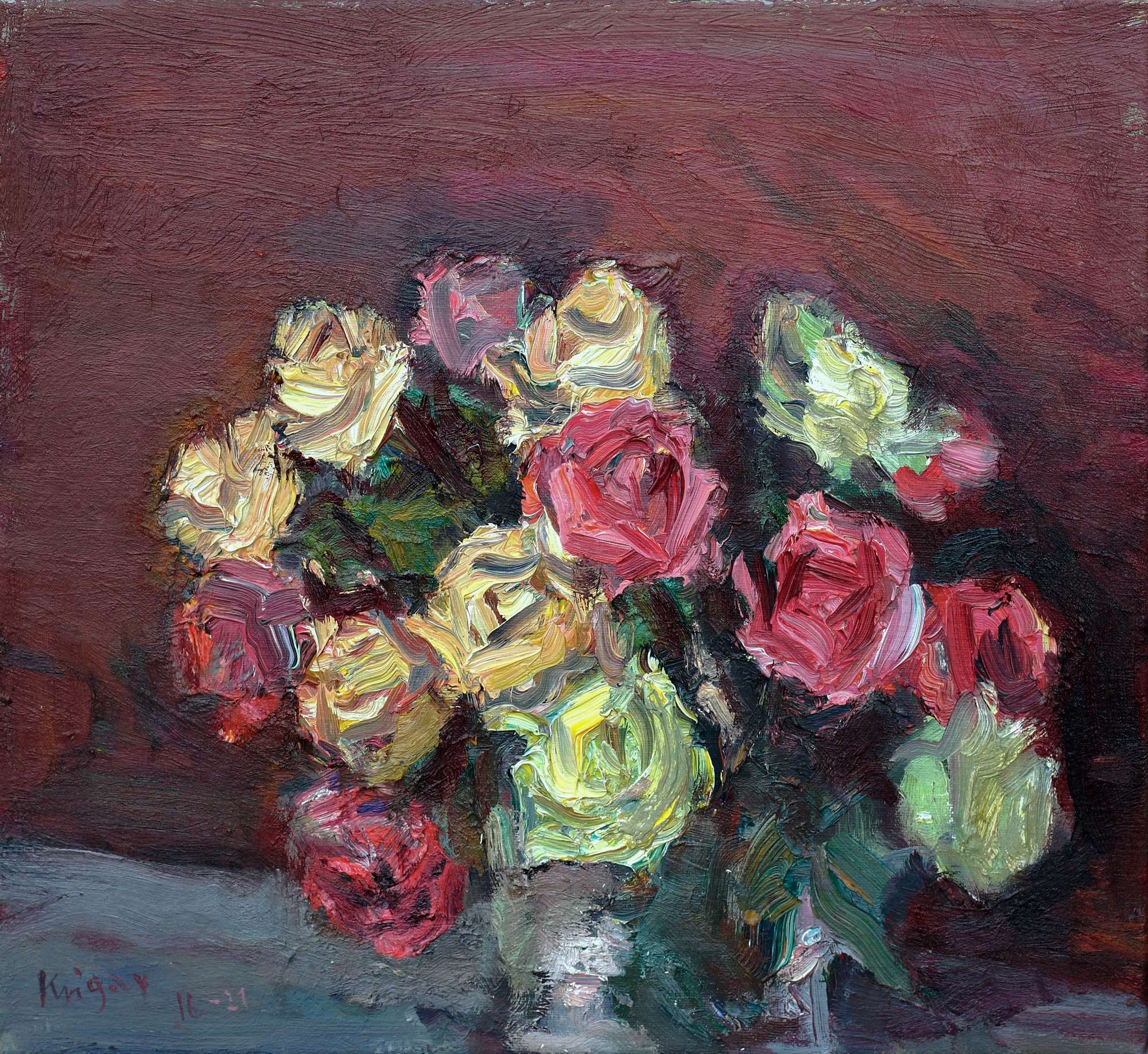 André Krigar: Bild ‚Rosen‘ (2016-21) (Unikat)