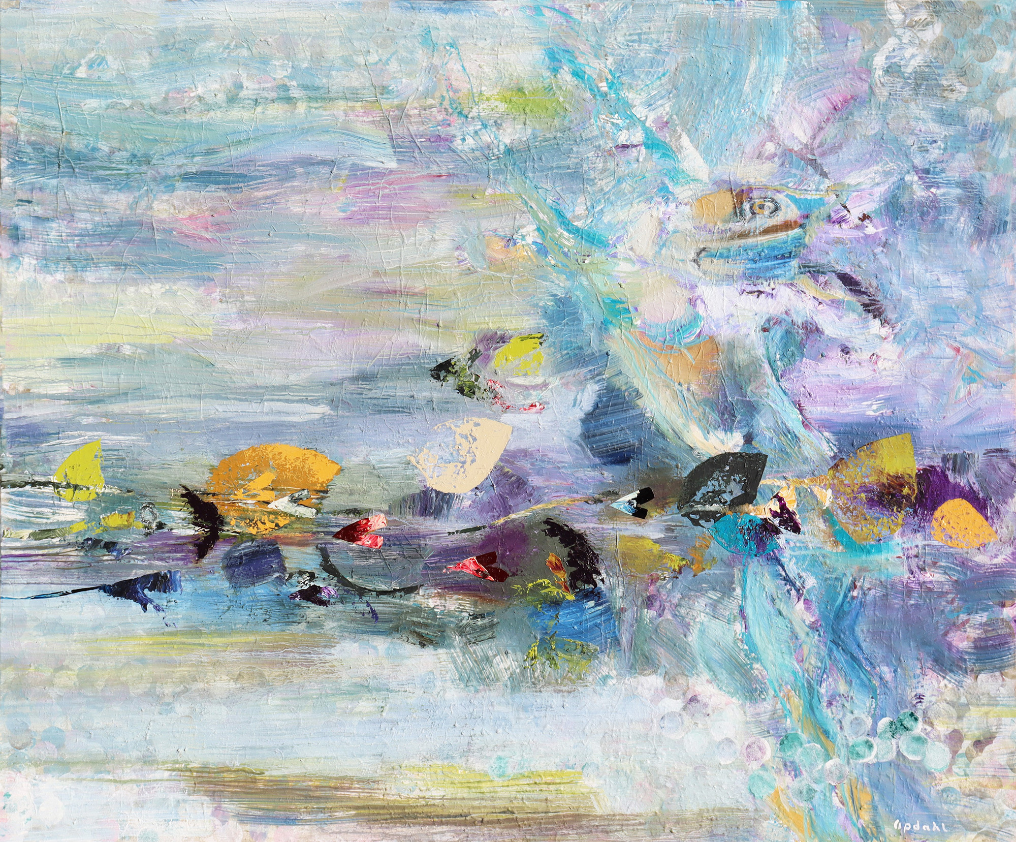 Simone Opdahl: Bild ‚Seerosenschwimmer‘ (2018) (Unikat)