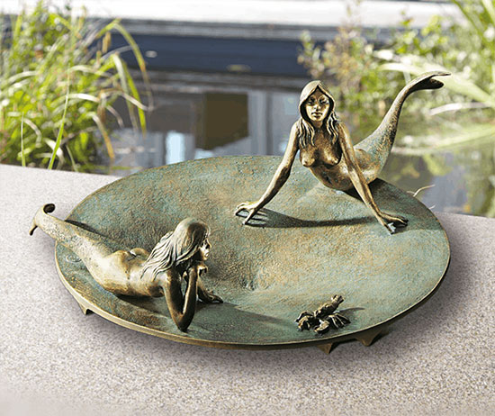 Garden object "Bathing Mermaids", bronze by Leo Wirth