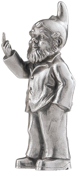 Sculpture "Sponti Dwarf", silver-plated version by Ottmar Hörl
