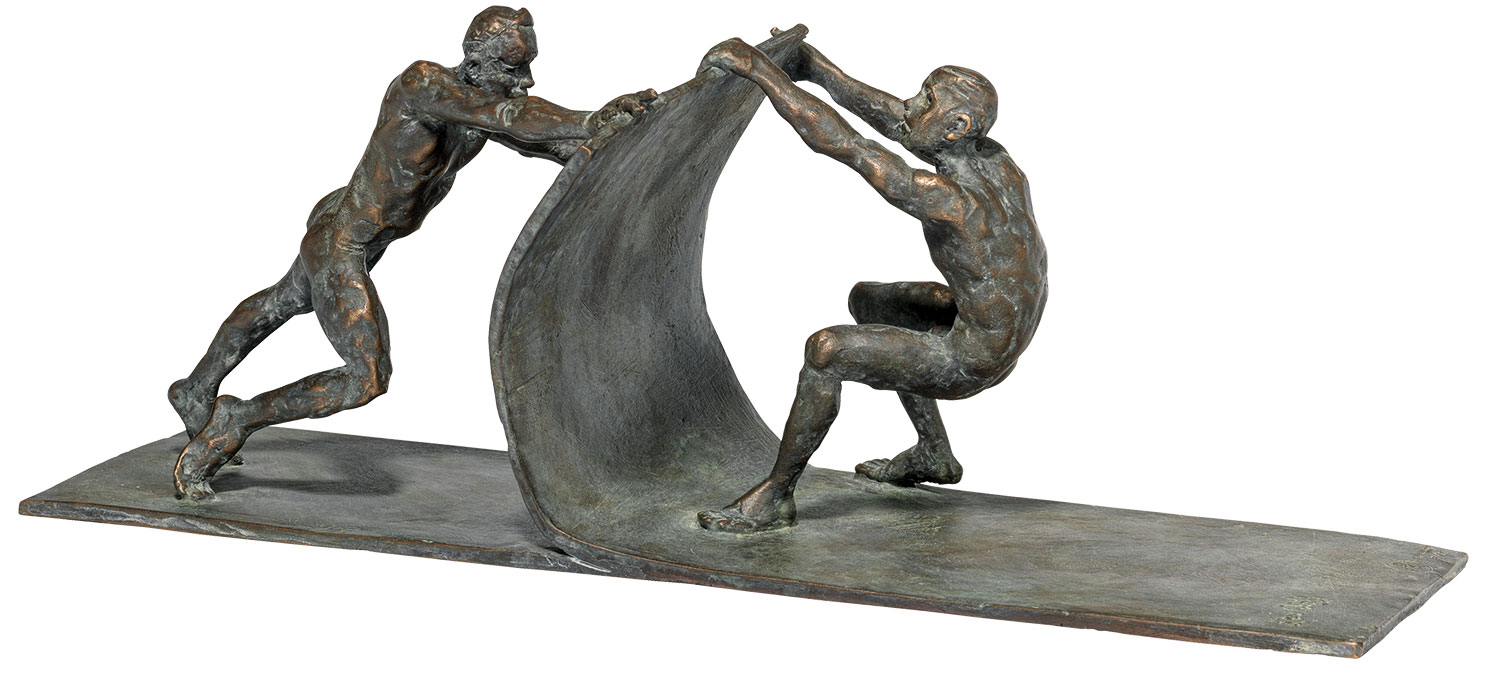 Sculpture "Getting Active Together" (2019), bronze by Leo Wirth
