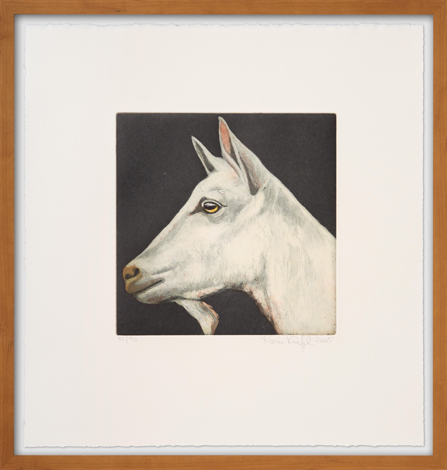 Karin Kneffel: Bild ‚Tierkopf (Ziege weiß)‘ (2006)