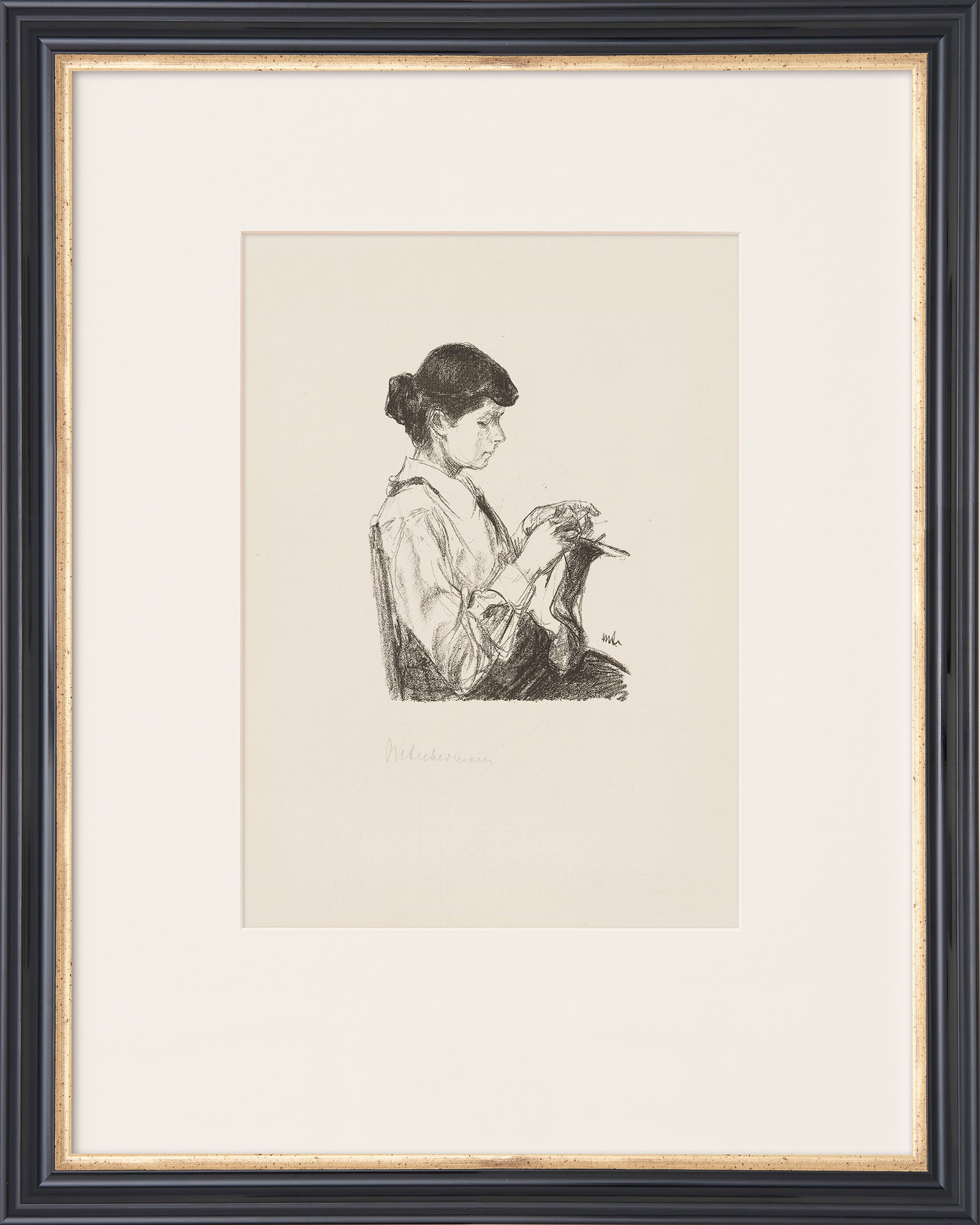 Max Liebermann: Bild ‚Strickendes Mädchen‘ (1915)