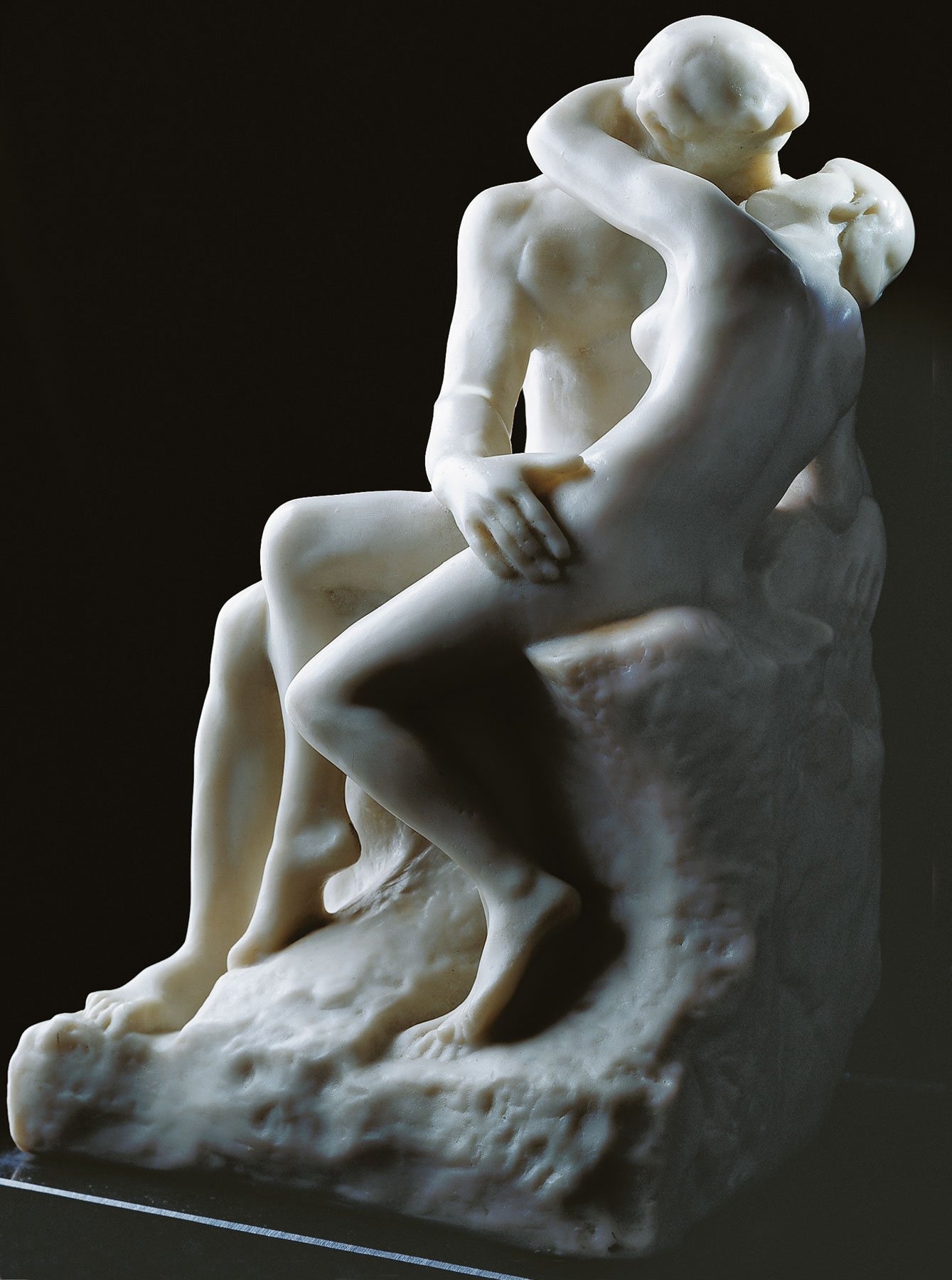 Skulptur "Der Kuss" (27 cm), Version in Kunstmarmor von Auguste Rodin