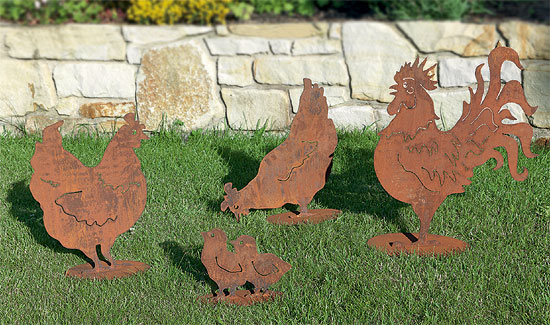 Garden ornaments "Chicken Family"