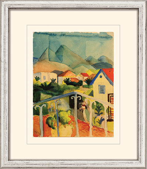 Picture "St. Germain near Tunis" (1914), framed by August Macke