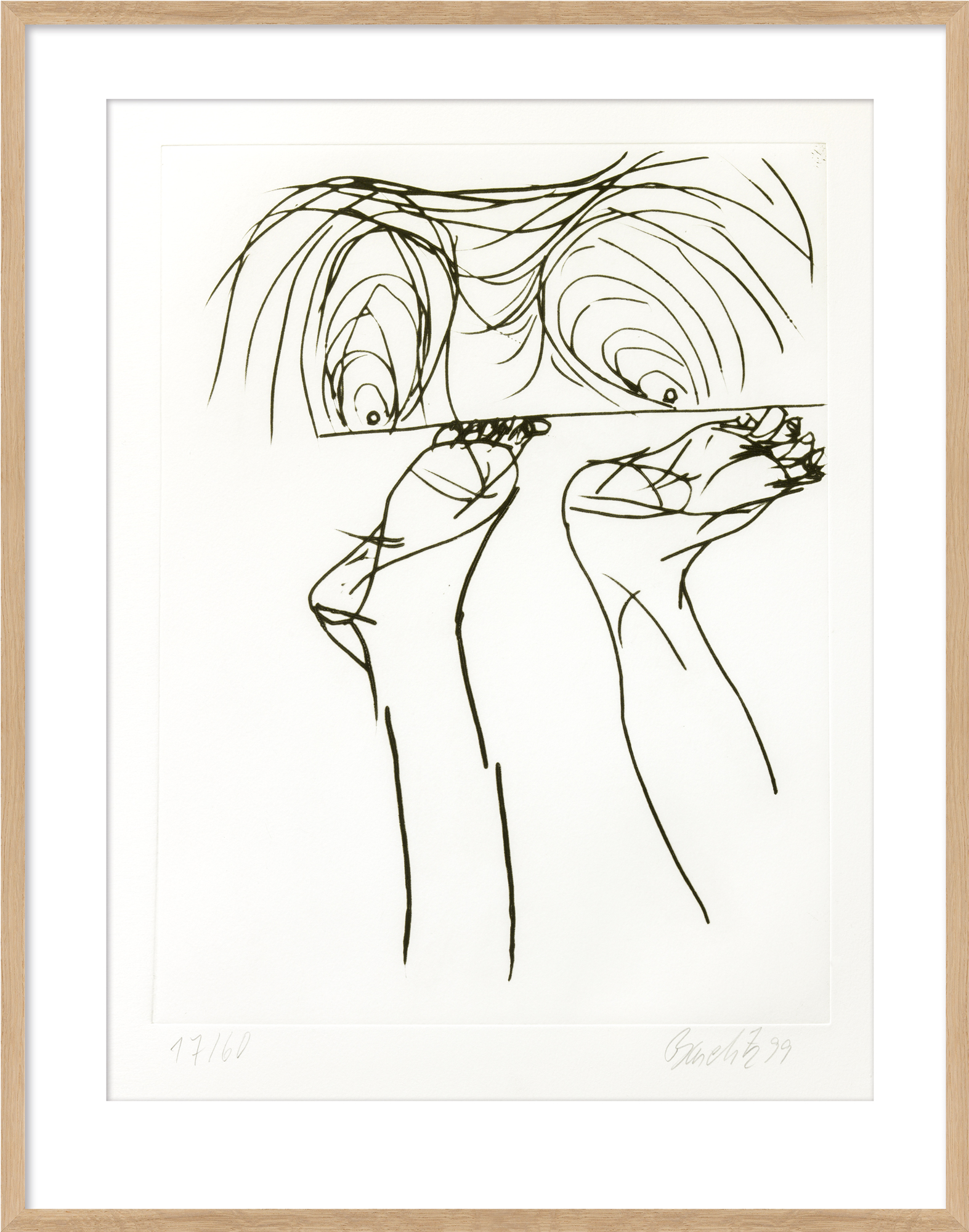Georg Baselitz: Bild ‚Ohne Titel VI.‘ aus der Mappe ‚Signs‘ (1999/2000)