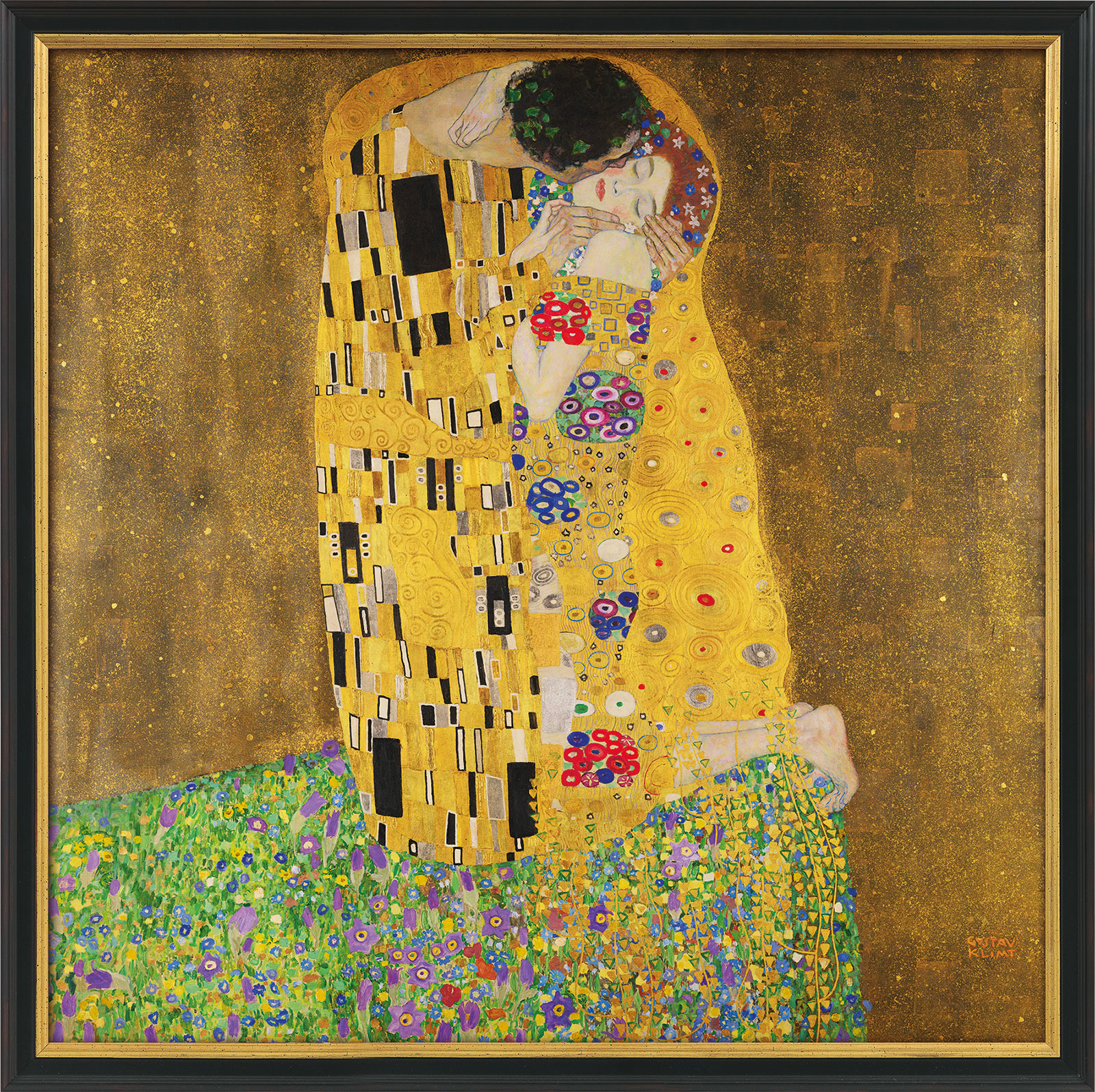 Gustav Klimt-Der Kuss 70x50cm Ölgemälde Handgemalt Leinwand