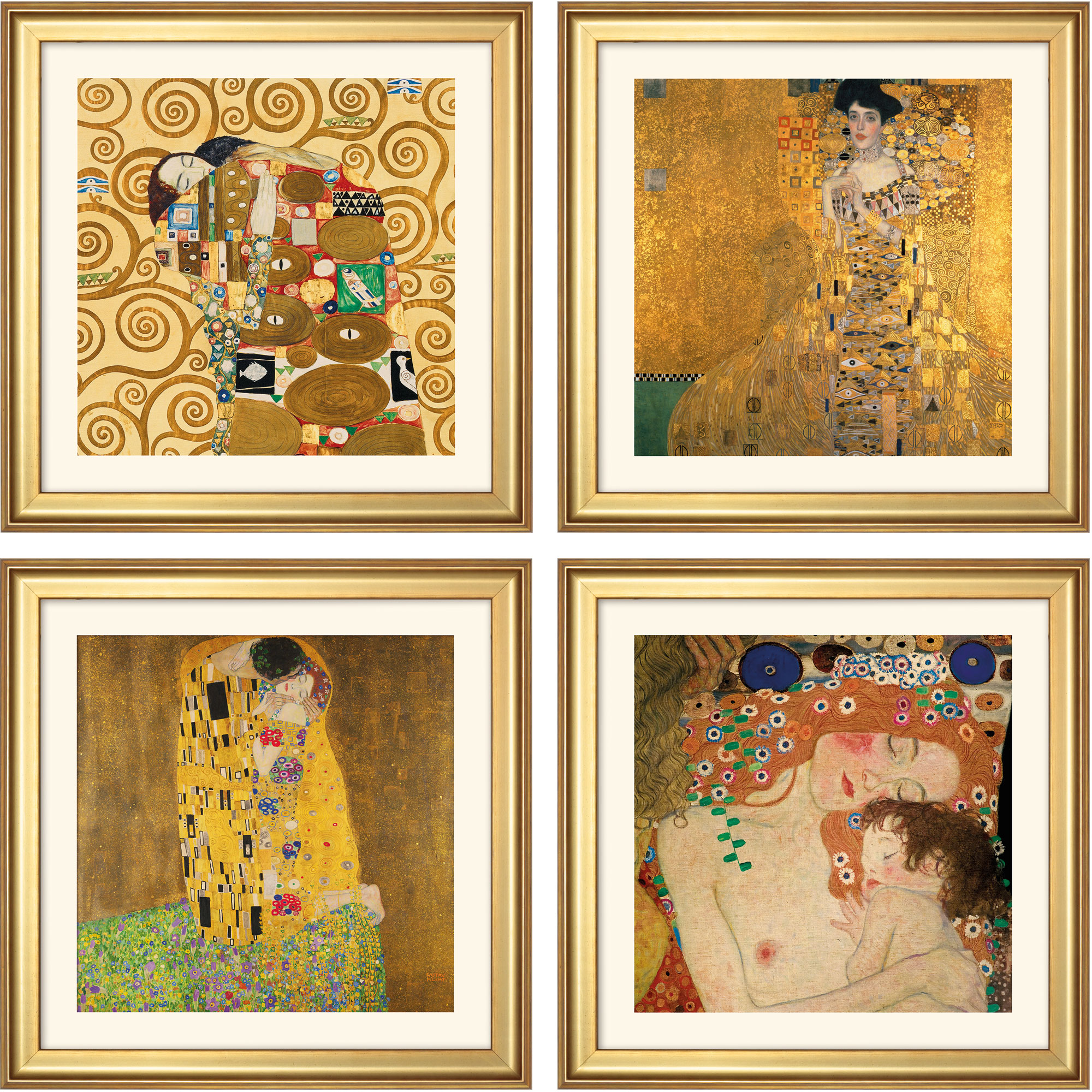 Set of 4 Pictures, framed by Gustav Klimt