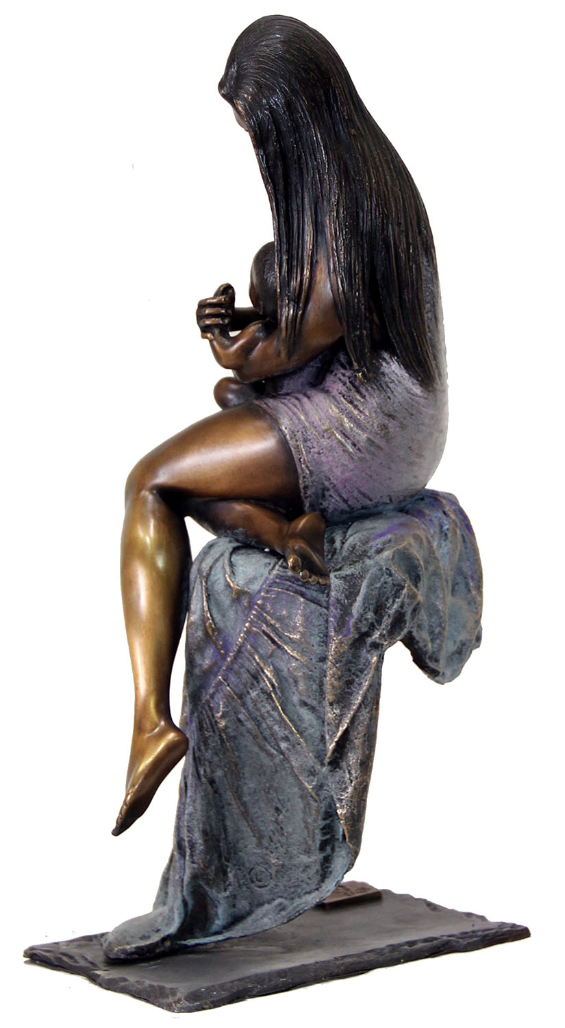 Sculpture "The Love of the Mother", bronze by Manel Vidal