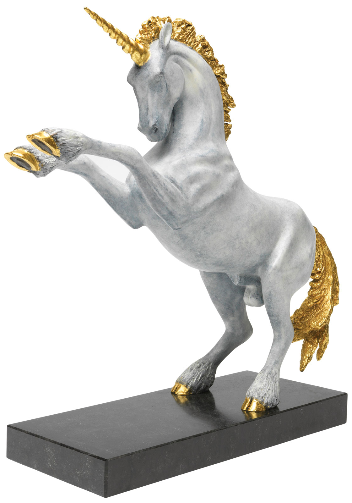 Skulptur "Einhorn" (2015), Version Bronze weiß teilvergoldet von Joseph F. Askew