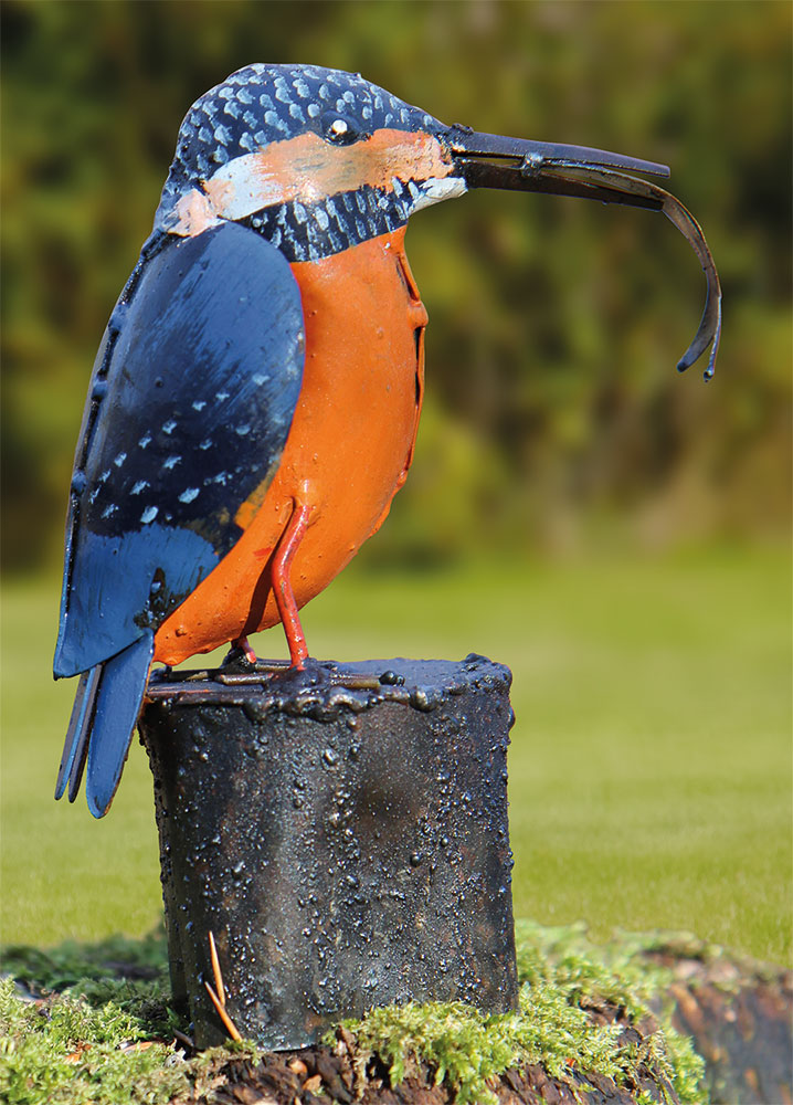 Garden ornament "Kingfisher With Fish"