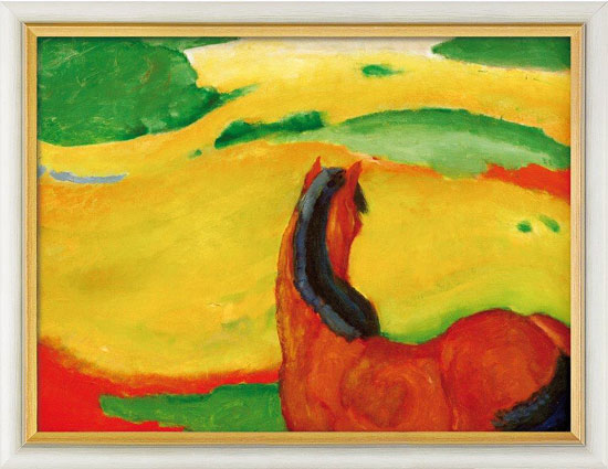 Picture "Horse in the Landscape" (1910), framed by Franz Marc