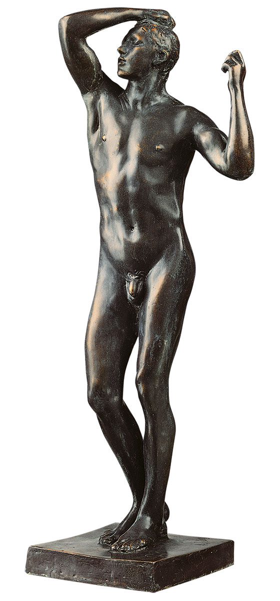 Skulptur "Das eherne Zeitalter" (1876), große Version in Kunstbronze von Auguste Rodin