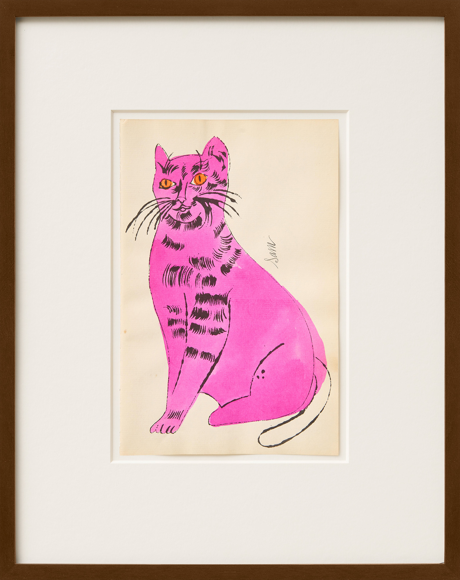 Andy Warhol: Bild ‚25 Cats Name(d) Sam and one Blue Pussy (FS IV.55 B)‘ (1954) (Serielles Unikat)