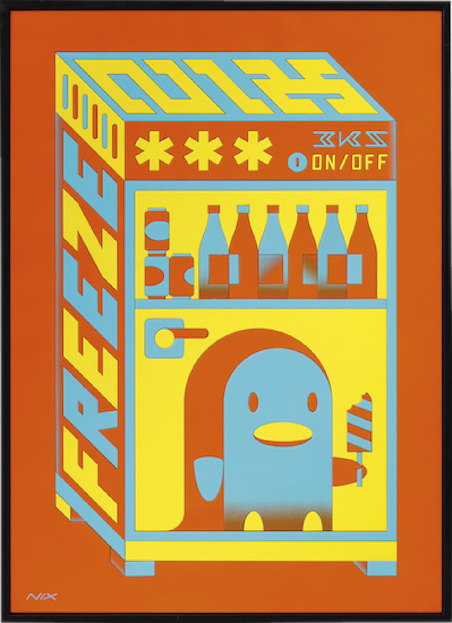 Doppeldenk: Bild ‚Freeze Orange‘ (2019) (Unikat)