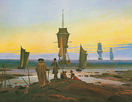 Bild "Die Lebensstufen" (1835), auf Keilrahmen by Caspar David Friedrich