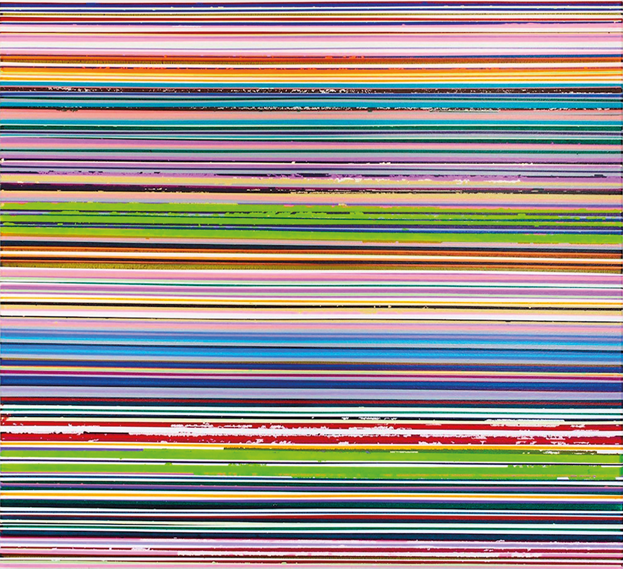 Ruri Matsumoto: Bild ‚Broken Line Thin pink beige‘ (2023) (Unikat)