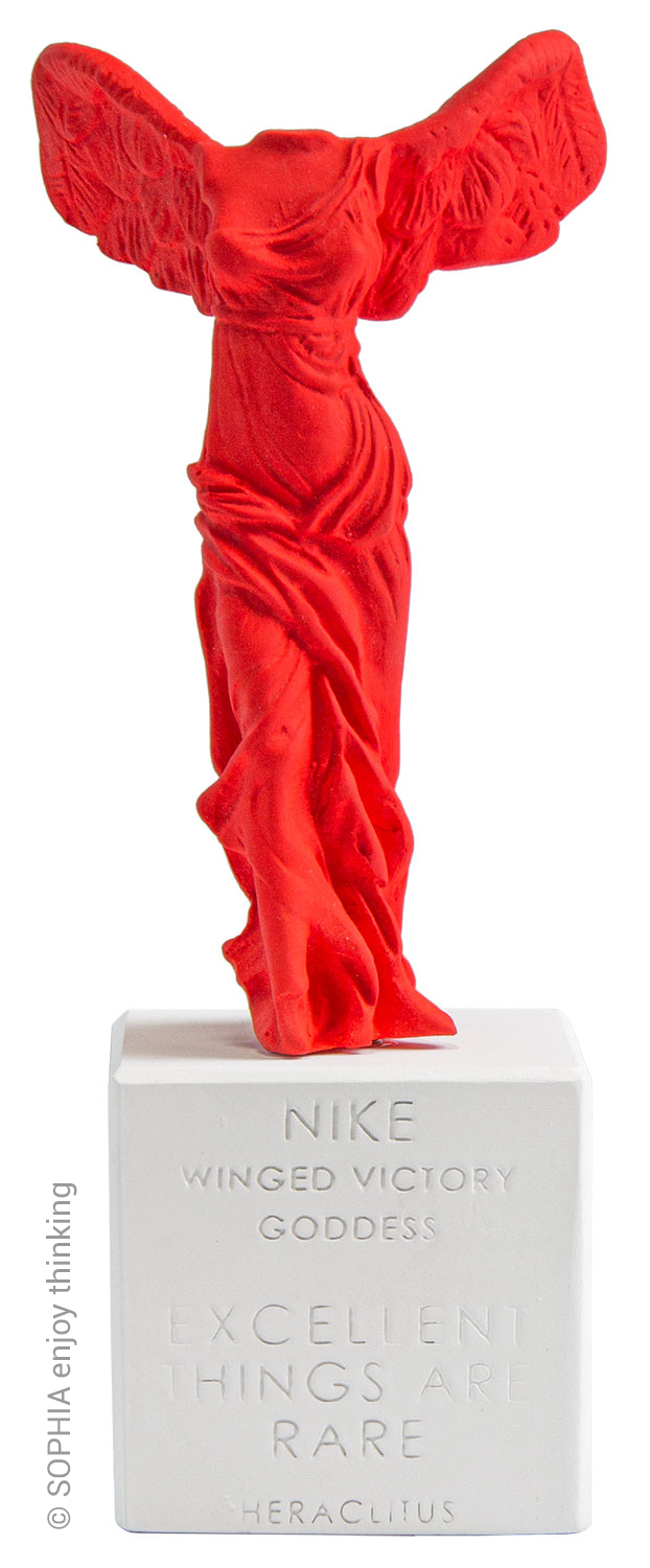 Skulptur "Nike von Samothrake rot" von SOPHIA enjoy thinking