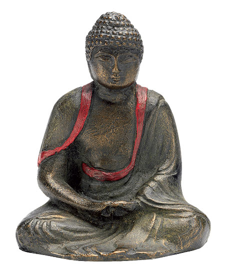Buddha-Skulptur "Meditierender Amida", Kunstbronze