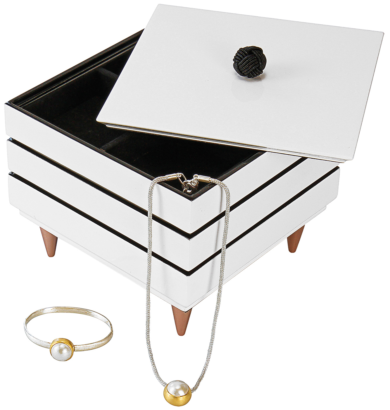 Stackable jewellery box "Art Déco" (without content)