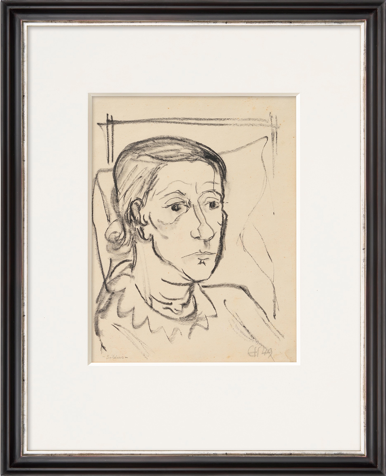 Erich Heckel: Bild ‚Bildnis‘ (1949) (Unikat)