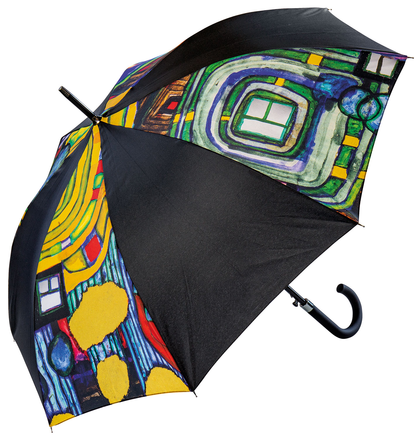 Stick umbrella "Raindrop Catcher" by Friedensreich Hundertwasser